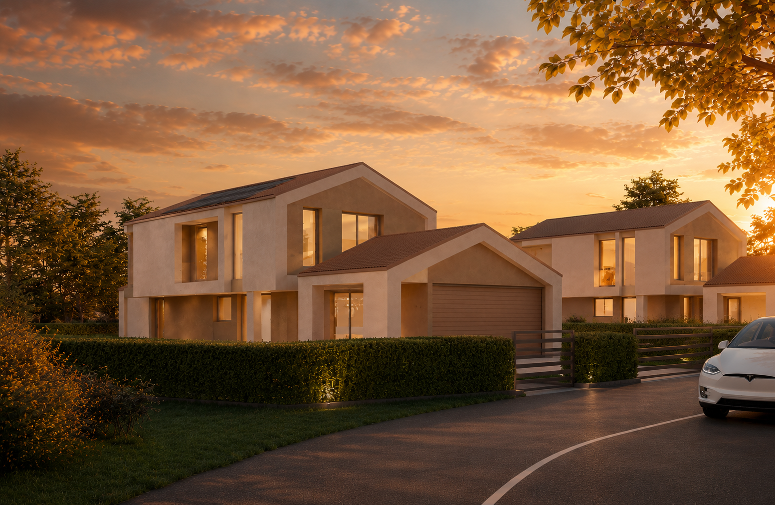 Render architettonico di Borgo Montello